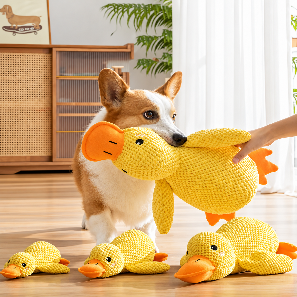 Kuschel-Ente Quietschspielzeug für Hund