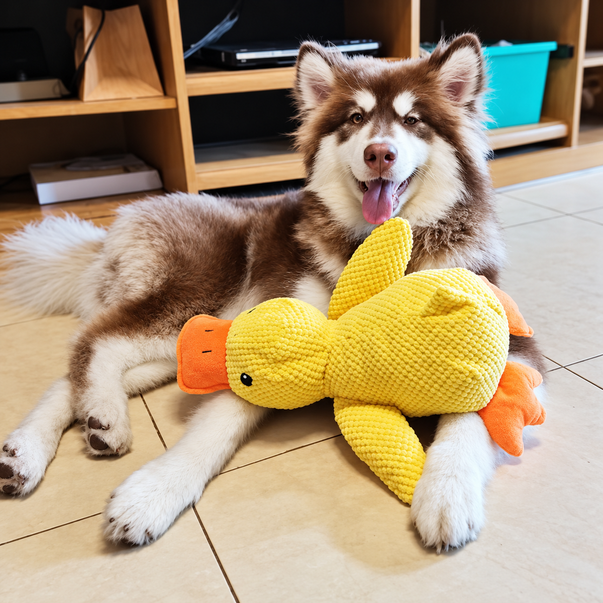 Kuschel-Ente Quietschspielzeug für Hund