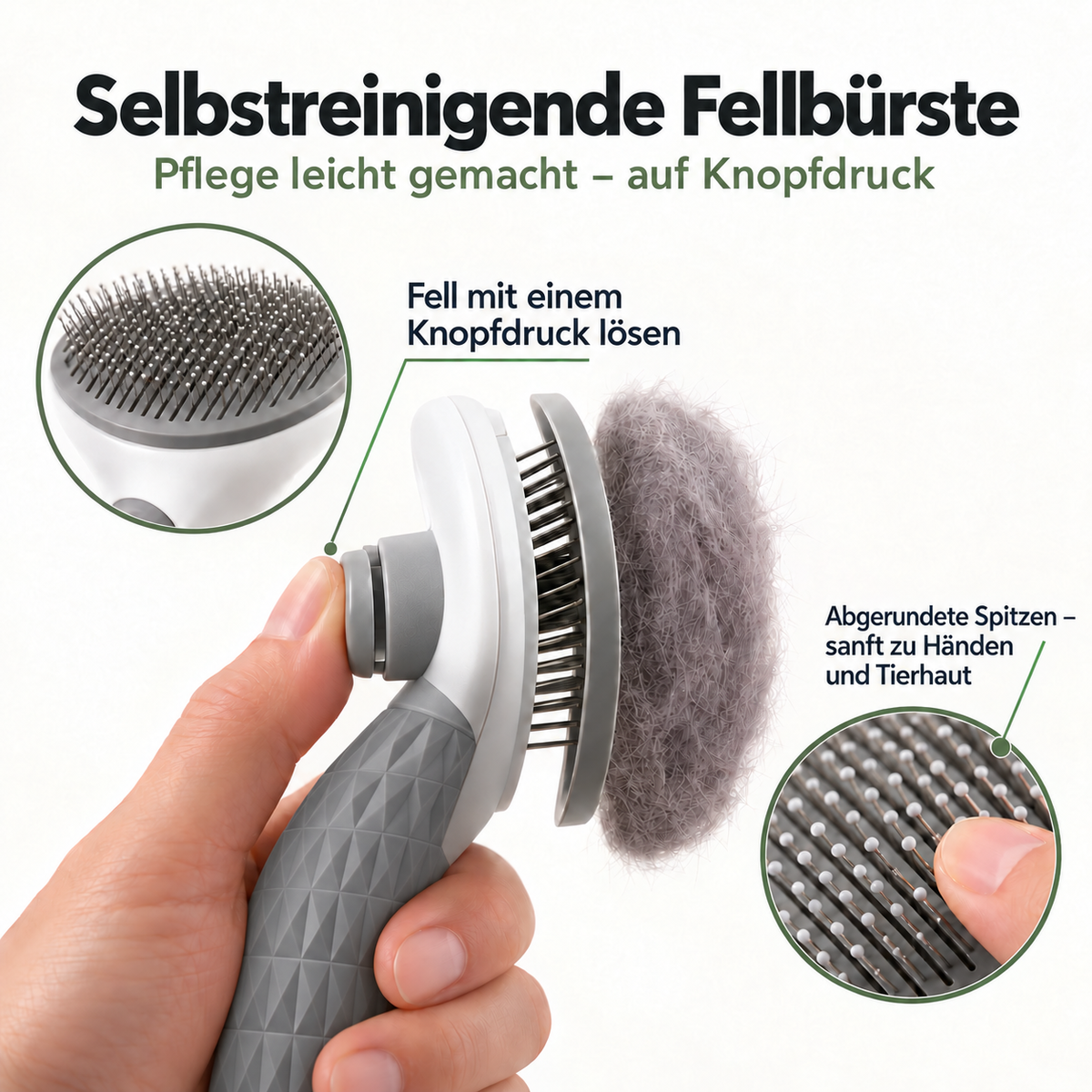 Selbstreinigende Fellbürste für Hunde & Katzen
